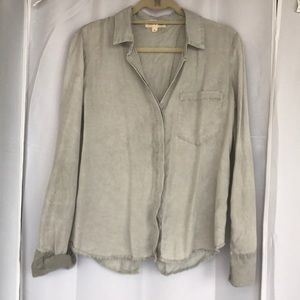 Gray split back button up
